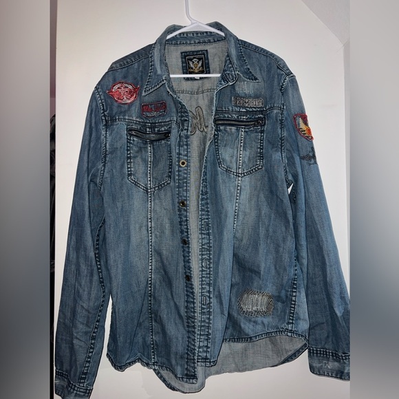 Hama Denium Co. Y2K Vintage Premium Collection Distressed Denim Jacket Size XL - Picture 1 of 8